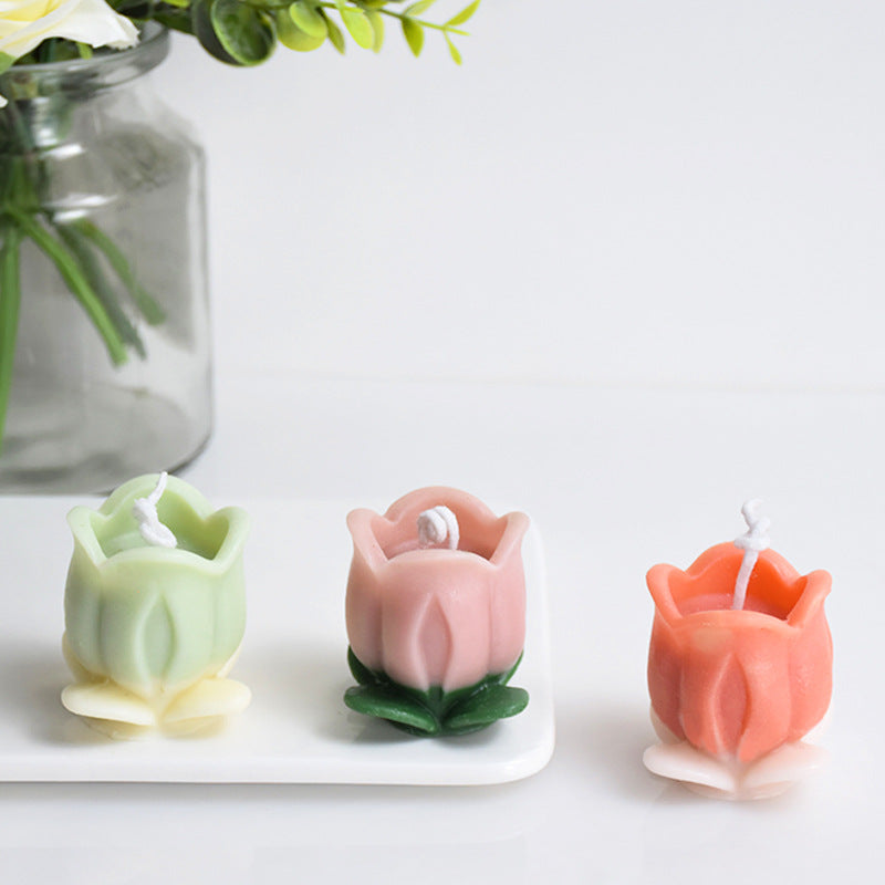 Tulip Candle Silicone Mold With Leaves, Silicone candle molds, Christmas tree candle molds, Halloween pumpkin candle molds, Easter egg candle molds, Animal candle molds, Sea creature candle molds, Fruit candle molds, Geometric candle molds, Abstract candle molds, DIY candle making molds,