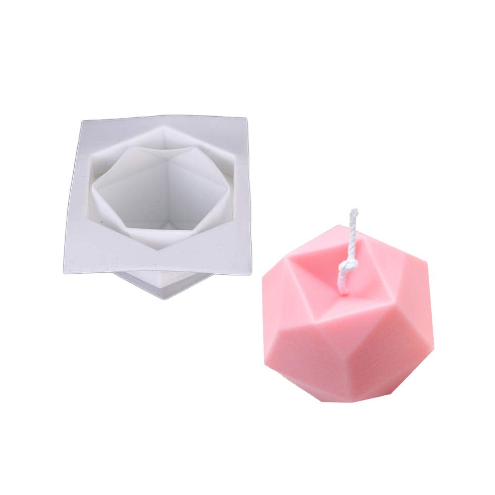 3D Silicone Candle Mold Polyhedral Rhombus, silicone candle mold, silicone mold, cake silicone candle mold