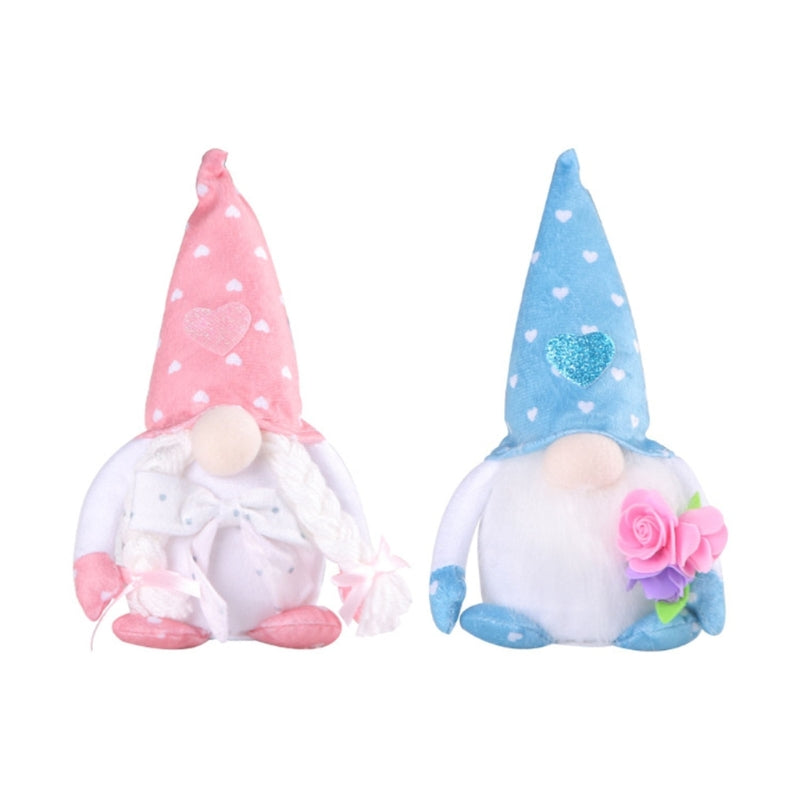 Gnomes With LED Light Decorations Plush Spring, Mothers Day Gnomes, Valentines Day Gnome, Couple Gnomes
