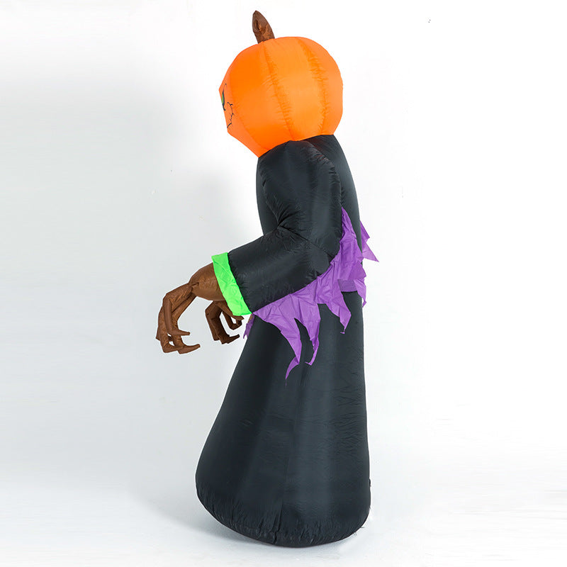 plug in pumpkin, Inflatable Model, Halloween pumpkin black cat witch cartoon inflatable model, 12ft Pumpkin Evil Decoration