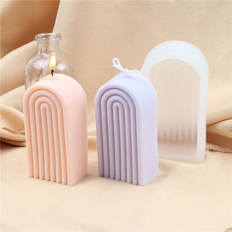 Nordic Style Silicone Arch Candle Mold Rainbow U Shaped, Silicone candle molds, Christmas tree candle molds, Halloween pumpkin candle molds, Easter egg candle molds, Animal candle molds, Sea creature candle molds, Fruit candle molds, Geometric candle molds, Abstract candle molds, DIY candle making molds,