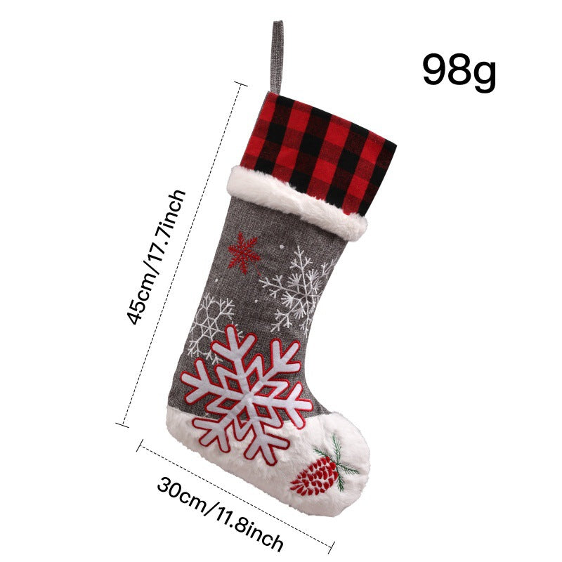 Cartoon Checked Socks Children's Gift, Christmas Socks, Christmas Stocking, Christmas Decoration Items, Christmas Gift Bag