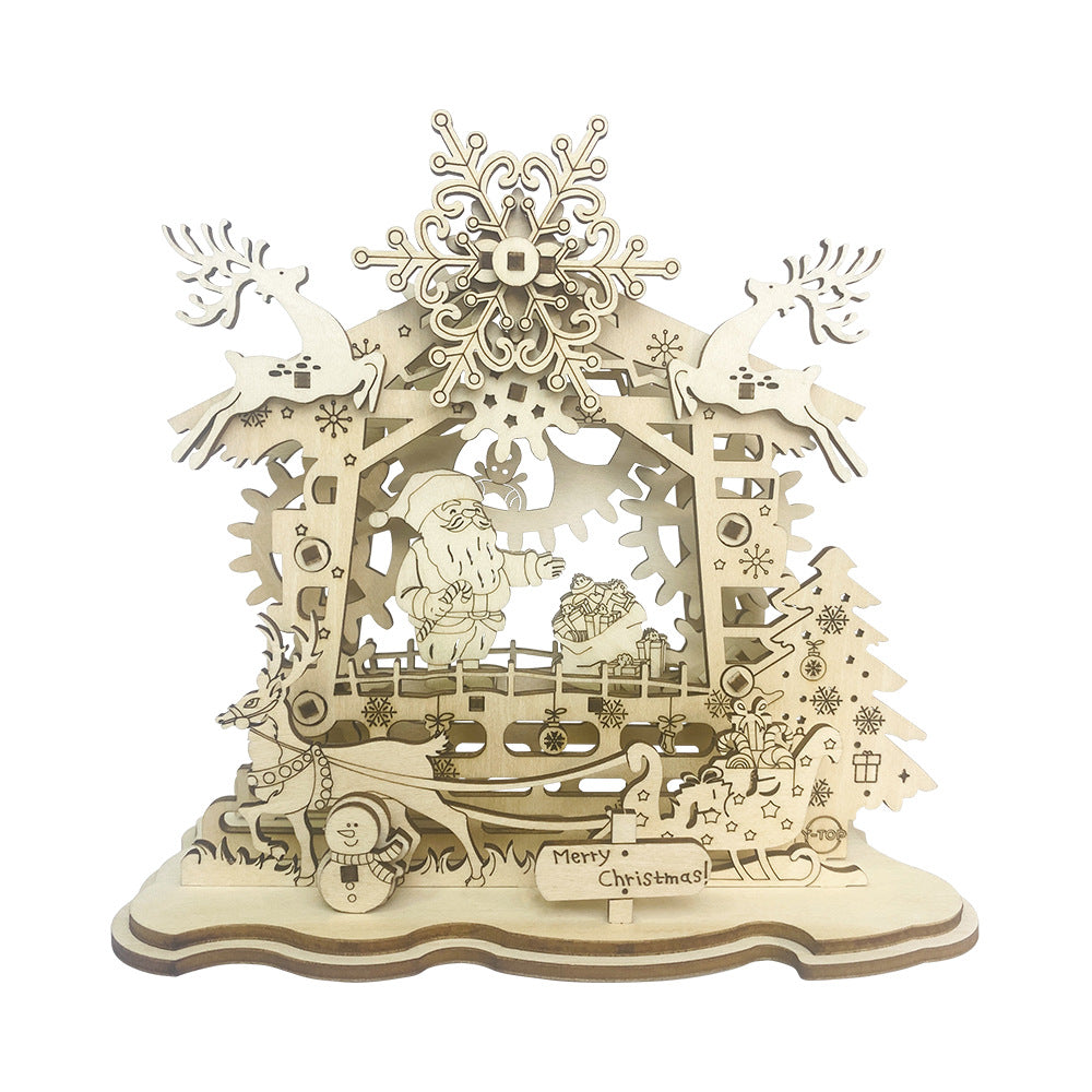Toy Wooden 3d Three-dimensional Puzzle Christmas, Outdoor and Indoor Christmas decorations Items, Christmas ornaments, Christmas tree decorations, salt dough ornaments, Christmas window decorations, cheap Christmas decorations, snowmen, and ornaments.