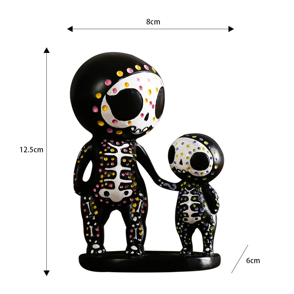 Little Skull Doll Resin Decorated Halloween Craft