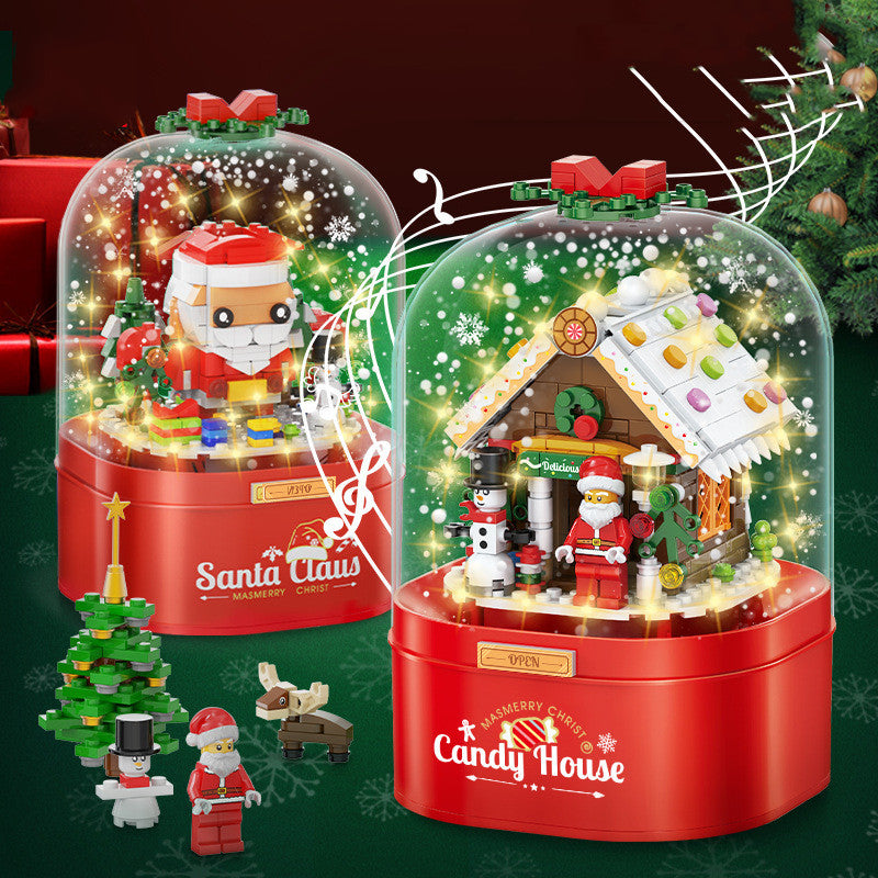 Children's Toys Santa Claus Candy House Music Box, Outdoor and Indoor Christmas decorations Items, Christmas ornaments, Christmas tree decorations, salt dough ornaments, Christmas window decorations, cheap Christmas decorations, snowmen, and ornaments.