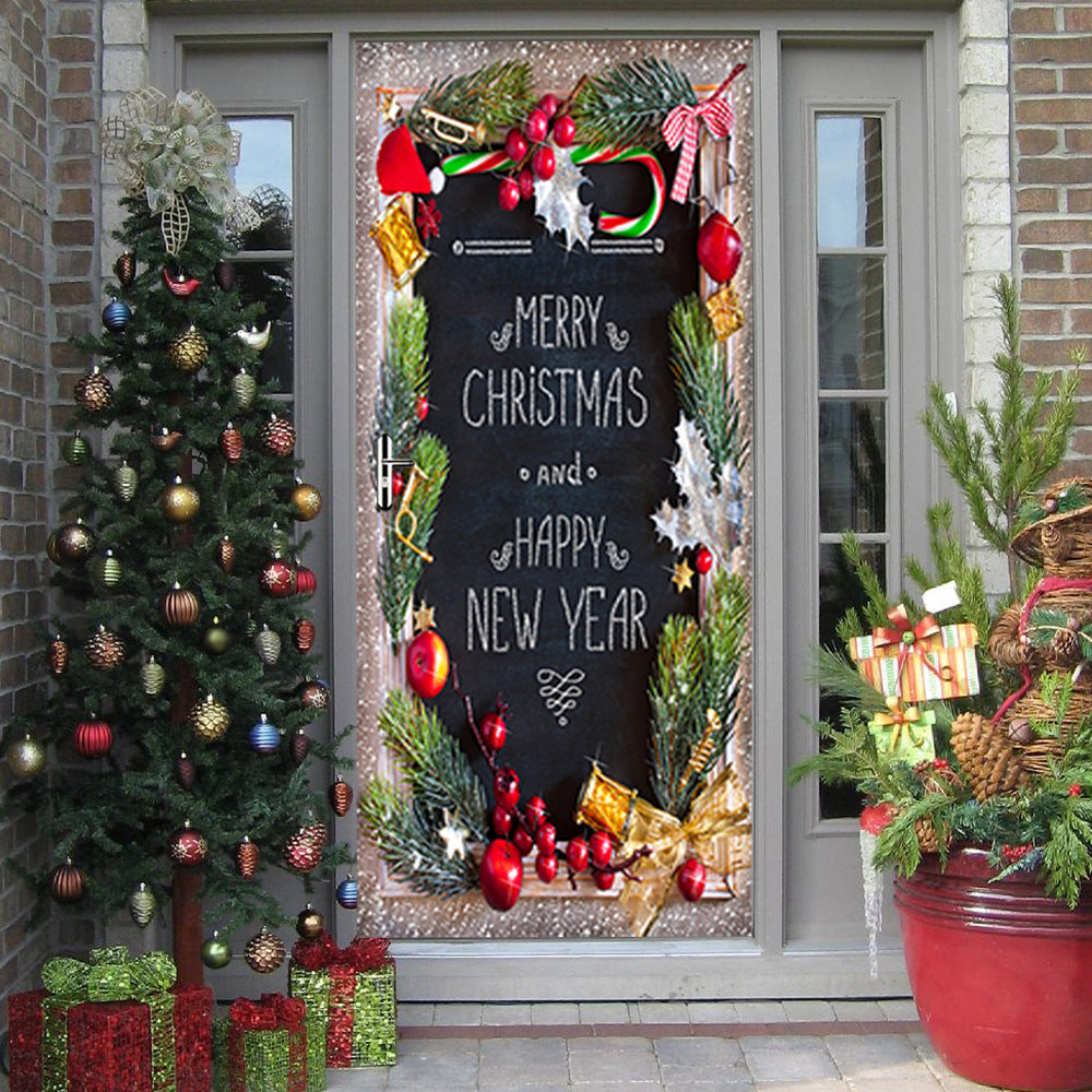 Christmas Creative 3D Door Sticker Happy New Year, Christmas decoration Items, Christmas Sticker, Christmas Door Sticker, Christmas Decoration Wallpaper