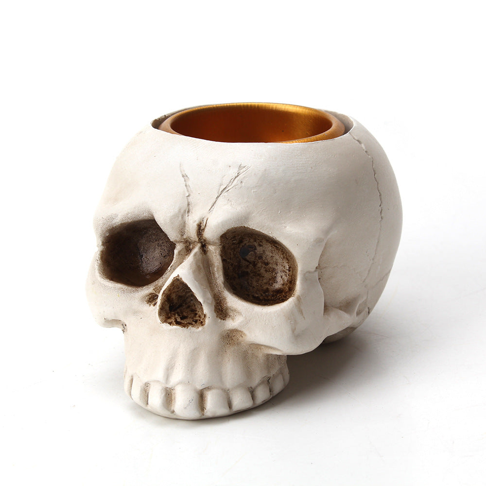 Creative resin horror tabletop candlestick, Skull Candlestick