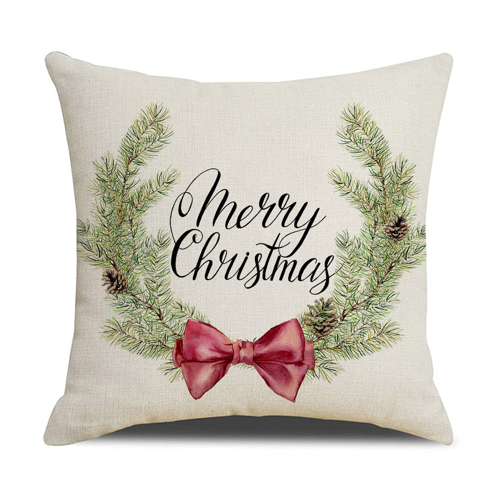 Simple Linen Printed Watercolor Christmas Pillow Cover, christmas pillow cases, christmas pillow covers, christmas pillow covers 18x18, christmas throw pillow covers, christmas pillow case, xmas pillow covers, holiday throw pillow covers, zippered christmas pillow covers, gnome pillow covers, snowman pillow covers, christmas pillow cases standard, snowflake pillow covers, christmas throw pillow covers 18x18,  holiday pillow covers 18x18, 16x16 christmas pillow covers.