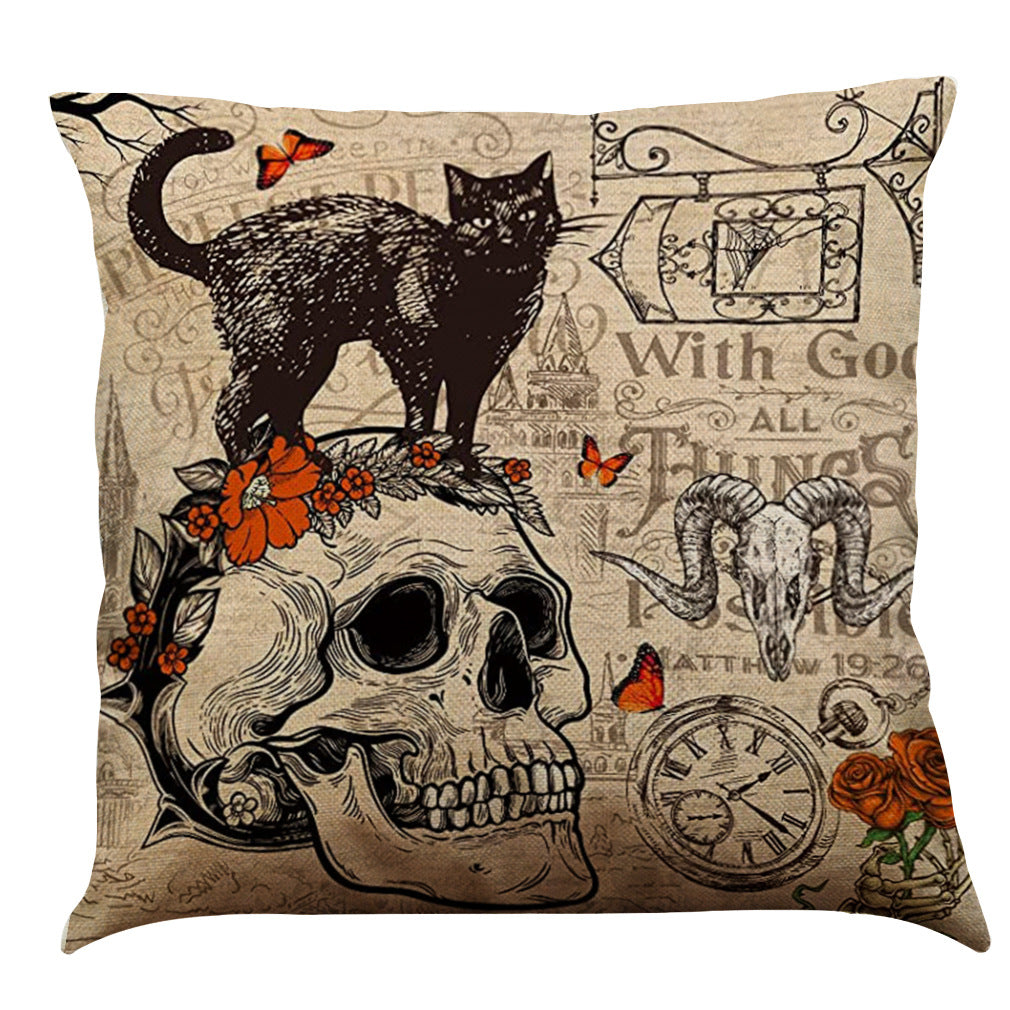 Halloween Cotton Linen Sofa Car Cushion Pillowcase, Pumpkin lanterns, Jack o Lanterns, Halloween Lights, Halloween Decoration Ornaments, Halloween inflatables, carved pumpkins, Halloween wreaths, Halloween Candles.