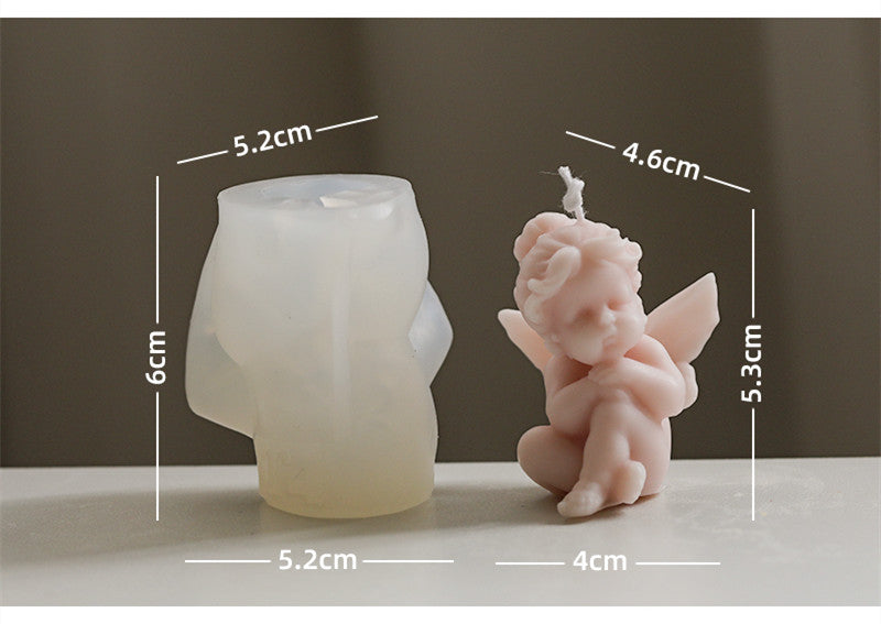 Little Angel Scented Candle Silicone Mould DIY Material, Silicone candle molds, Christmas tree candle molds, Halloween pumpkin candle molds, Easter egg candle molds, Animal candle molds, Sea creature candle molds, Fruit candle molds, Geometric candle molds, Abstract candle molds, DIY candle making molds,