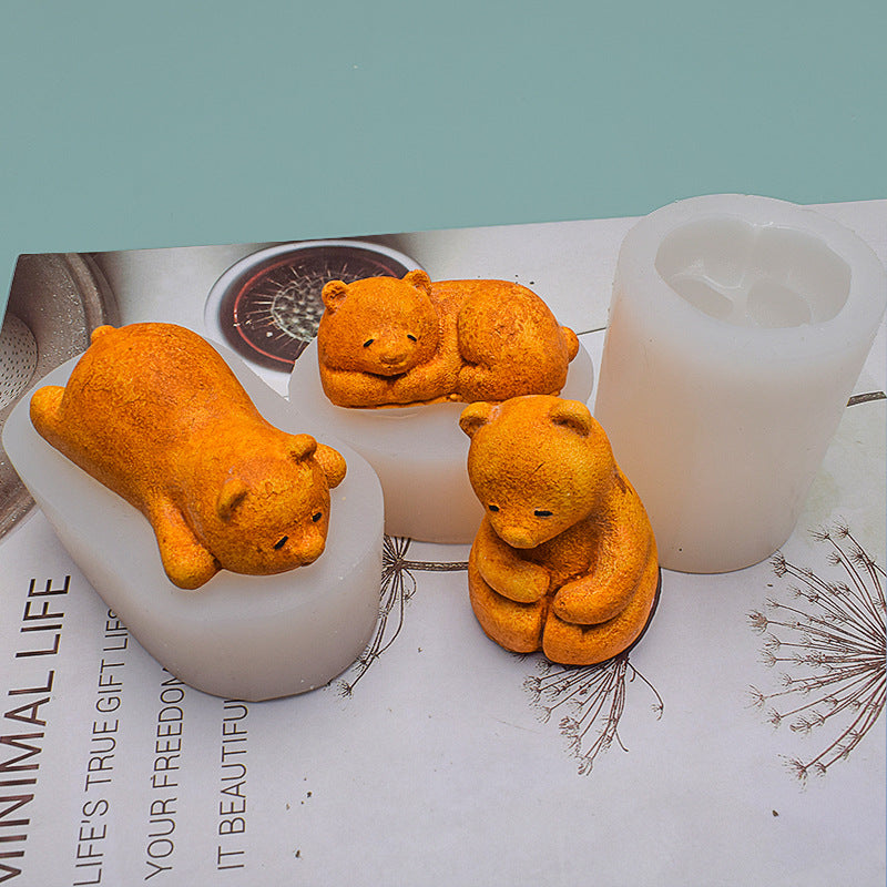 Flip Sugar Silicone Mold Bear Shape Scented Candle, Silicone candle molds, Christmas tree candle molds, Halloween pumpkin candle molds, Easter egg candle molds, Animal candle molds, Sea creature candle molds, Fruit candle molds, Geometric candle molds, Abstract candle molds, DIY candle making molds,