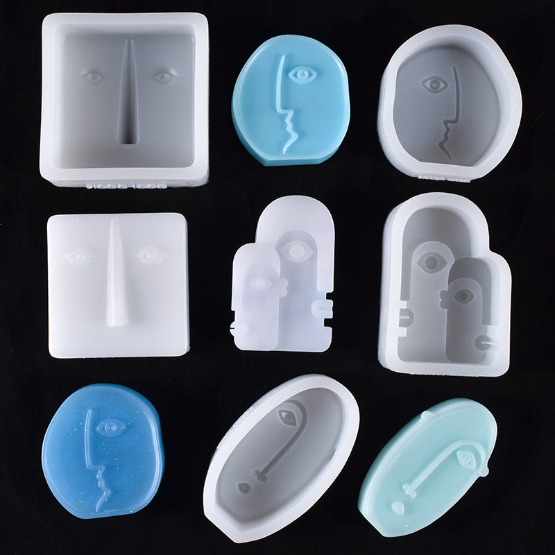 Irregular Abstract Face Diy Handmade Candle Mold, Silicone candle molds, Christmas tree candle molds, Halloween pumpkin candle molds, Easter egg candle molds, Animal candle molds, Sea creature candle molds, Fruit candle molds, Geometric candle molds, Abstract candle molds, DIY candle making molds,