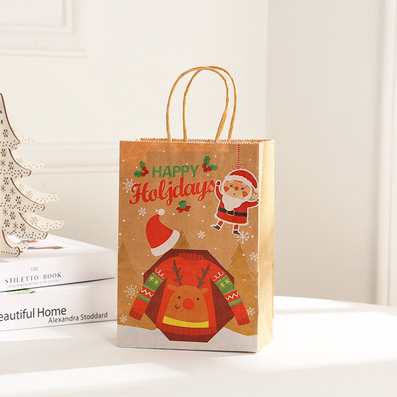 Christmas Elk Snowflake Party Gift Paper, Christmas Carry Bag, Christmas Luggage Bag, Christmas Gift Bag, Christmas Decoration Bag