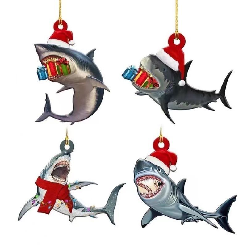 personalized christmas ornaments, christmas tree ornaments, decorated christmas trees, Christmas Tree Decoration Ornaments, Christmas Tree ornaments, New Christmas Decoration Shark Gift Wooden Pendant Home Scene Atmosphere Decoration Christmas Tree Pendant, Outdoor and Indoor Christmas decorations Items, Christmas ornaments, Christmas tree decorations, 