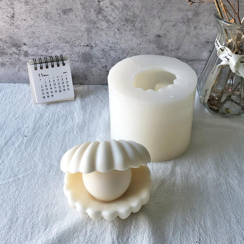 Pearl Shell Scented Candle Silicone Mold, Silicone candle molds, Christmas tree candle molds, Halloween pumpkin candle molds, Easter egg candle molds, Animal candle molds, Sea creature candle molds, Fruit candle molds, Geometric candle molds, Abstract candle molds, DIY candle making molds,