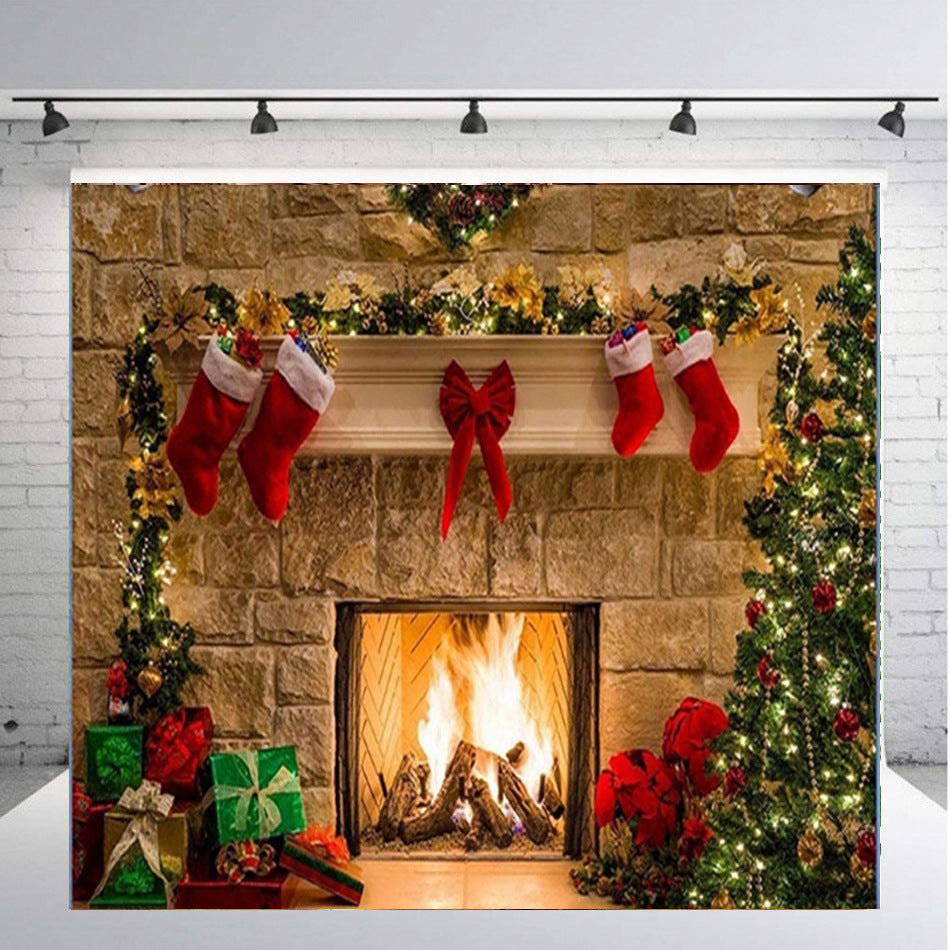 Christmas 3D Digital Studio Fireplace Background Cloth, Outdoor and Indoor Christmas decorations Items, Christmas ornaments, Christmas tree decorations, salt dough ornaments, Christmas window decorations, cheap Christmas decorations, snowmen, and ornaments.