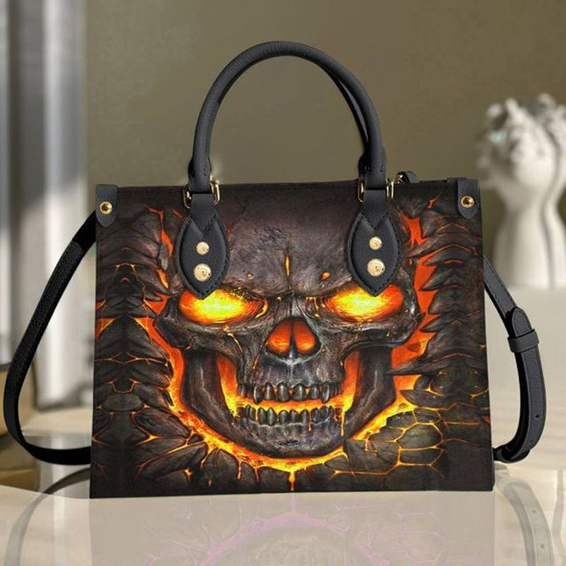 Halloween decorated Skull Pattern Tote Bag, Halloween decorated, Hand bag