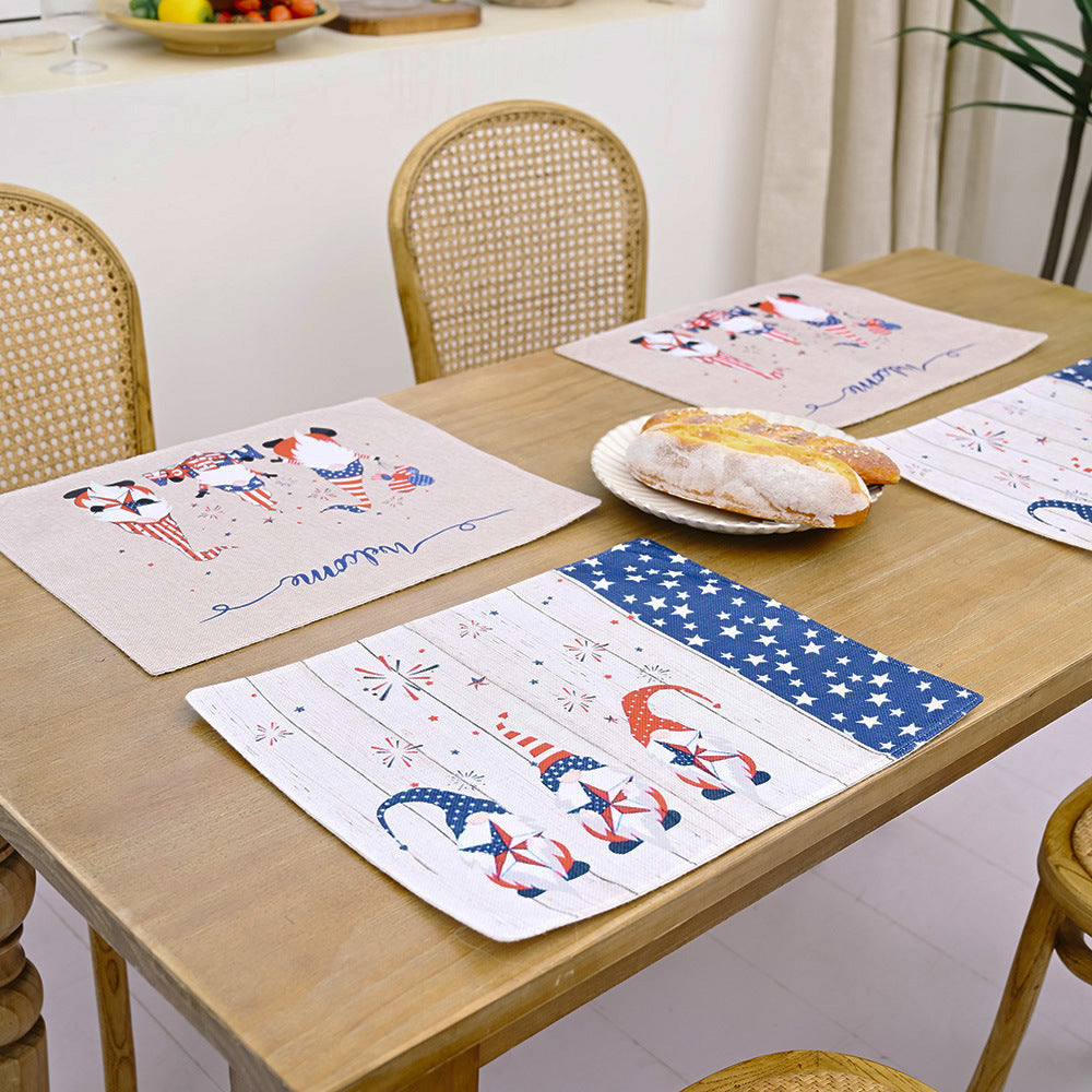 4th of july decoration, patriotic wreath, decoration item, home decoration items, room decoration items, wall decoration items house decoration items, fourth of july decorations, patriotic decor, center table decoration, National Day Meal Mat Holiday Home Decoration Table Cloth Mat, 