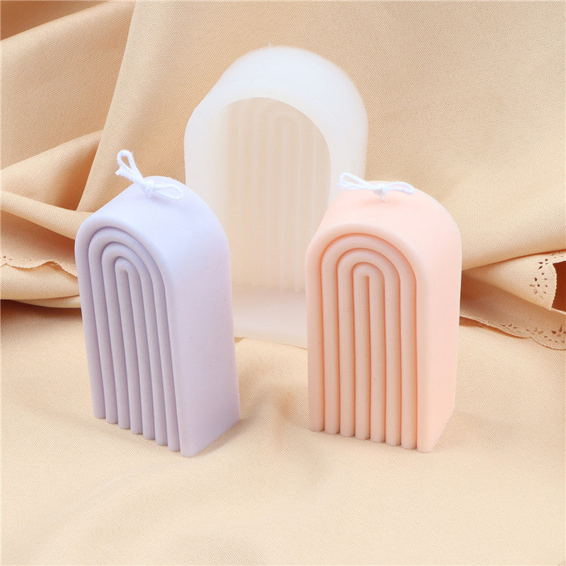 Nordic Style Silicone Arch Candle Mold Rainbow U Shaped, Silicone candle molds, Christmas tree candle molds, Halloween pumpkin candle molds, Easter egg candle molds, Animal candle molds, Sea creature candle molds, Fruit candle molds, Geometric candle molds, Abstract candle molds, DIY candle making molds,