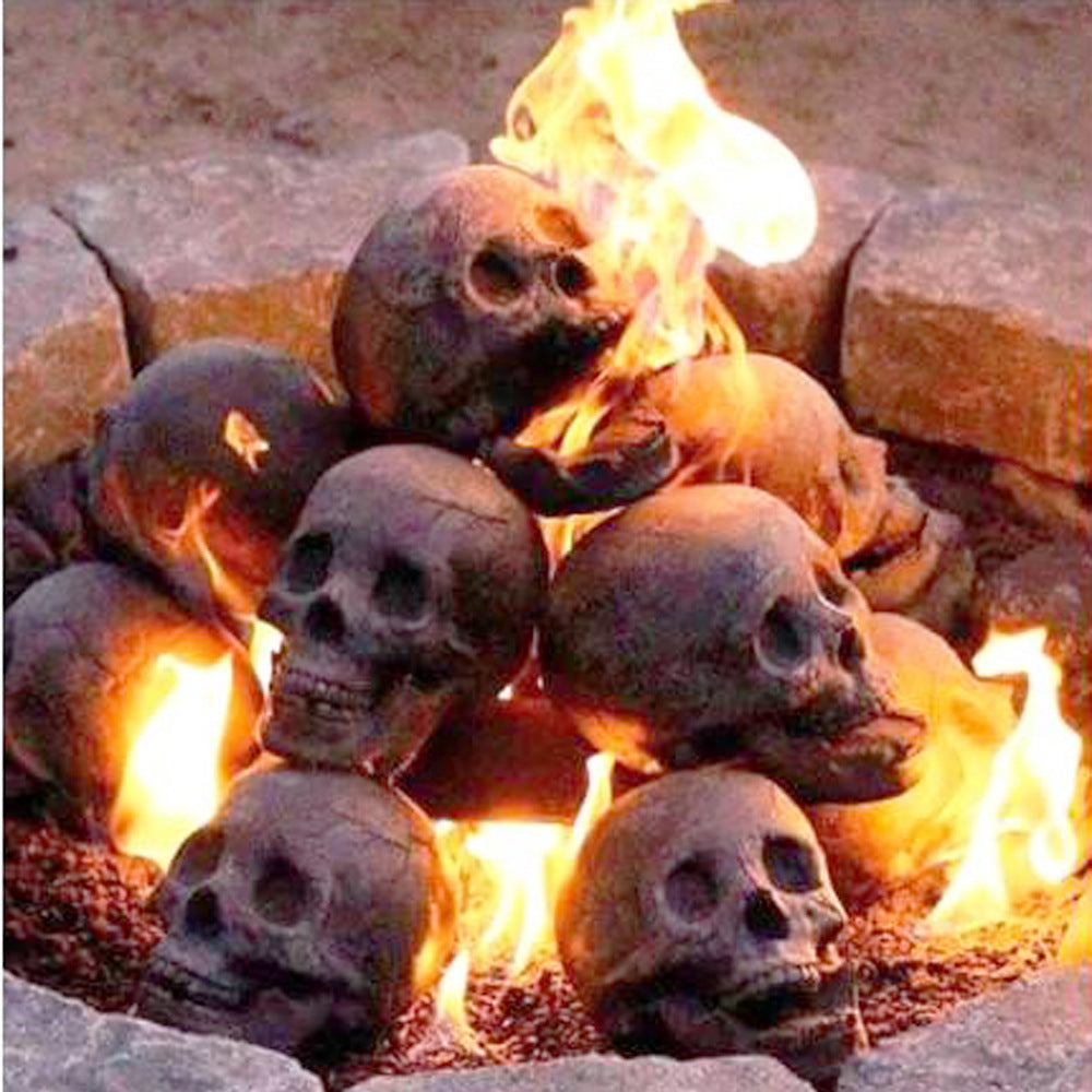 Halloween Stove Barbecue Ceramic Ornaments Simulation Skull Props Horror Party Decorations, Ceramic Skull, Stove Skull, Halloween Stovel Skull Decoration Ornaments, Halloween Decoration