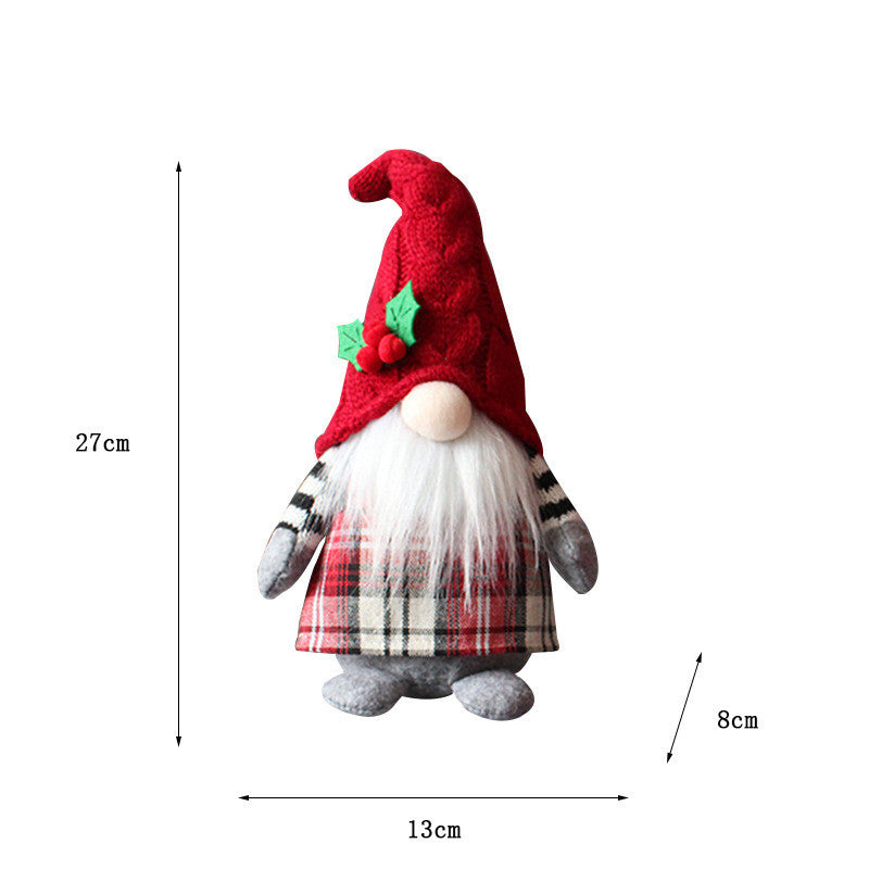 Cute Braids Faceless Plaid Hooded Forest Old Man Doll, Christmas Decoration Gnomes, Xmas Gnomes, Santa Gnomes, DIY gnomes, Gnome Christmas Tree, Nordic gnomes, Tomato Cage Gnomes, Plush Gnomes.