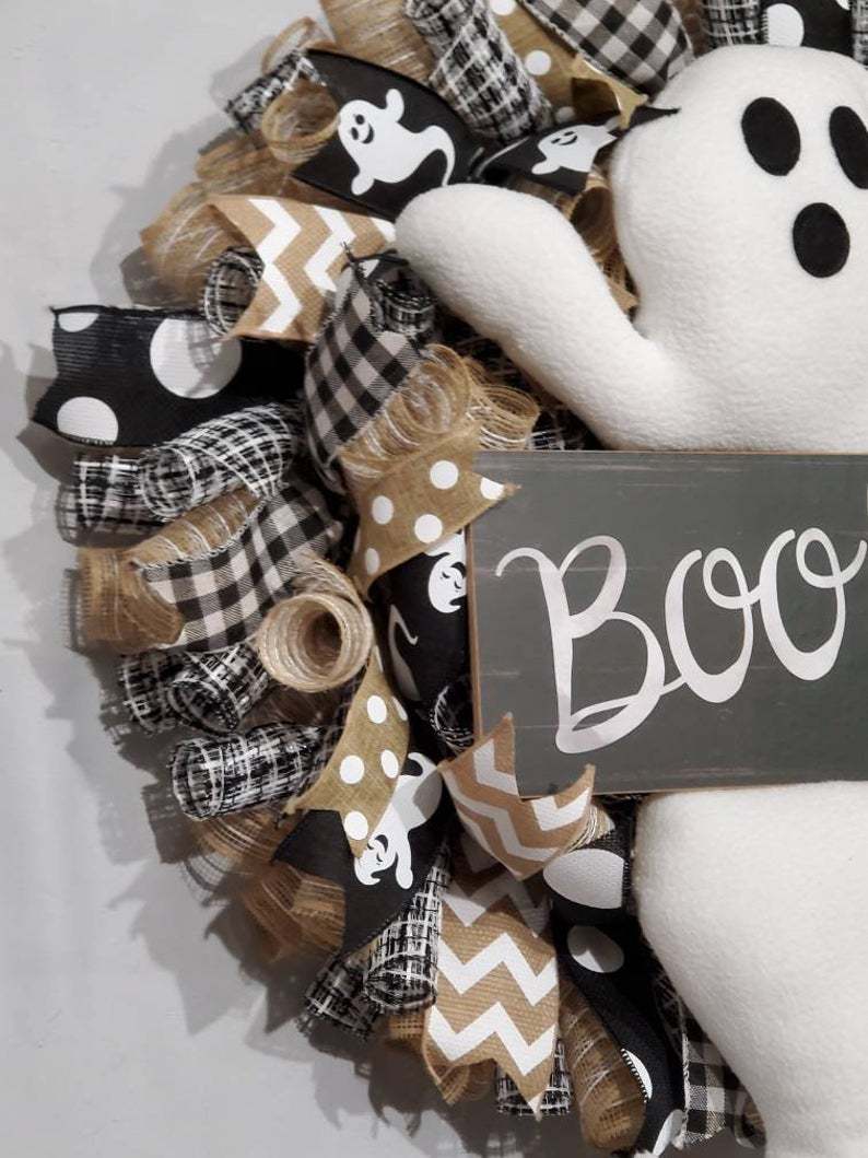 New Product Halloween Ghost Garland Cute Boo, Boo Decoration, Boo Garland, Boo Wreath, Halloween Decoration, halloween Wreath, halloween Garland