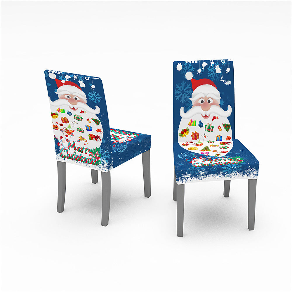 Christmas Decorative Digital Printing Universal All Inclusive Elastic Chair Cover, Christmas Decoration Chair, Christmas Decoration Chair Covers, Santa Claus Printed Chair Covers, Christmas Chair Covers