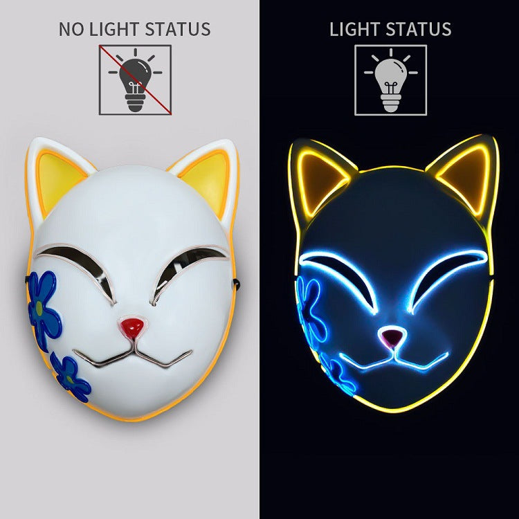 Luminous Line LED Cat Face Mask, halloween led mask, halloween mask, halloween cat mask