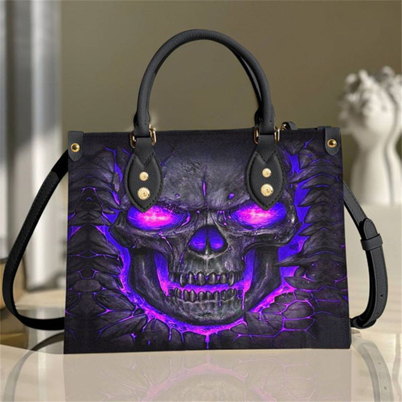 Halloween decorated Skull Pattern Tote Bag, Halloween decorated, Hand bag