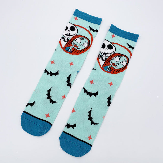 NEW Halloween Socks Pumpkin Bat Human Skeleton