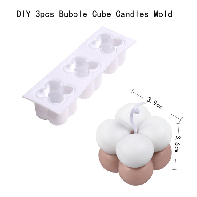 Silicone candle molds are a popular choice for candle-making because they are flexible, durable, and easy to use. Consider the size and shape of the candles you want to make and choose a mold that will accommodate your needs, Non-stick Bubble Cube Candles Silicone Mold 3D Aromathera