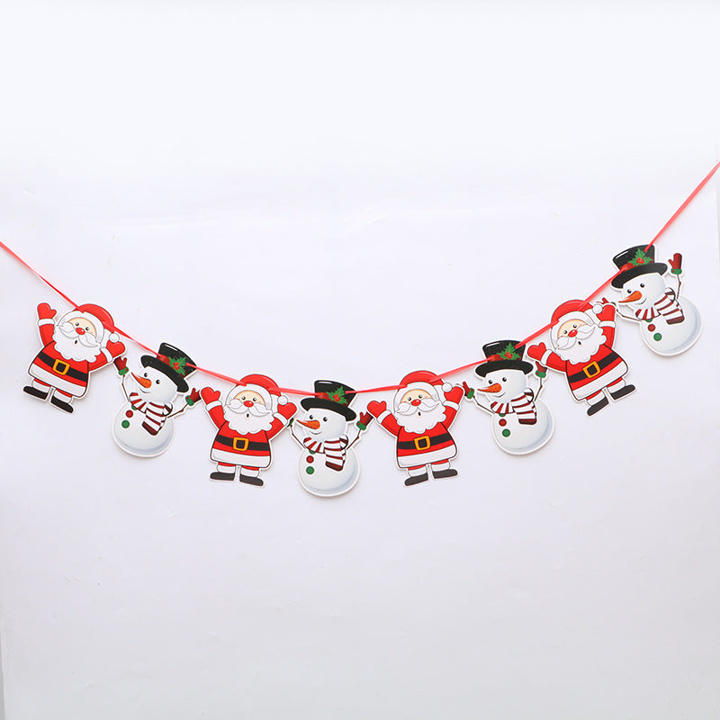 Christmas Decoration Paper Cardboard Color Hanging Flags Pull Strip Holiday Atmosphere Layout Supplies, Outdoor and Indoor Christmas decorations Items, Christmas ornaments, Christmas tree decorations, salt dough ornaments, Christmas window decorations, cheap Christmas decorations, snowmen, and ornaments. 