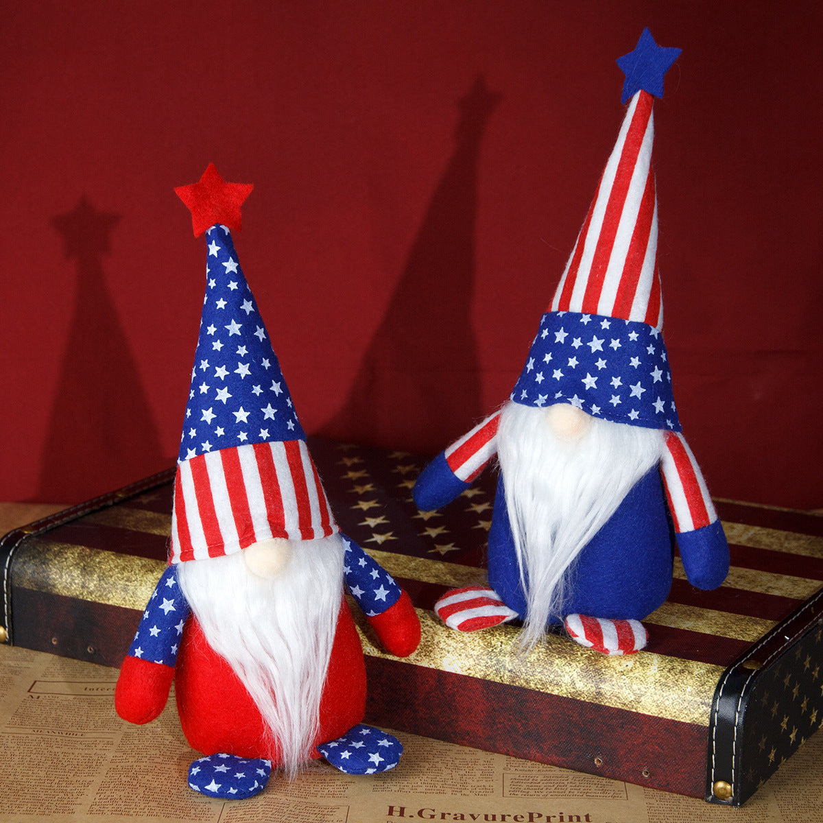 Stars Pointed Hat 4th of july gnomes, 4th July gnomes, Independence Day gnomes, Patriotic gnomes, American flag gnomes, Uncle Sam gnomes, Fireworks gnomes, Red, white, and blue gnomes, Bald eagle gnomes, Liberty bell gnomes, Stars and stripes gnomes, Statue of Liberty gnomes, Patriotic decorations, Happy Independence Day gnomes