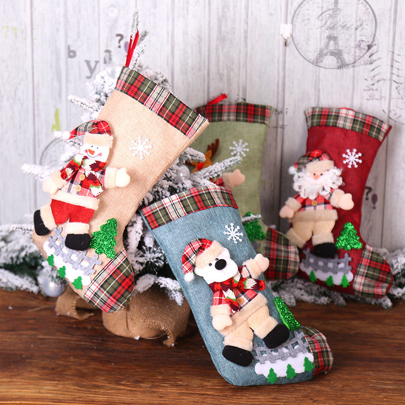 Snowman Deer Christmas Stockings Pendant, Outdoor and Indoor Christmas decorations Items, Christmas ornaments, Christmas tree decorations, salt dough ornaments, Christmas window decorations, cheap Christmas decorations, snowmen, and ornaments.