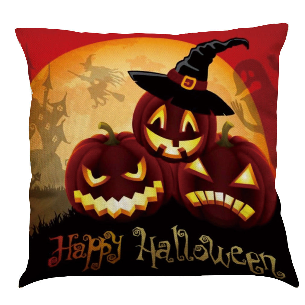 Halloween Cotton Linen Sofa Car Cushion Pillowcase, Pumpkin lanterns, Jack o Lanterns, Halloween Lights, Halloween Decoration Ornaments, Halloween inflatables, carved pumpkins, Halloween wreaths, Halloween Candles.