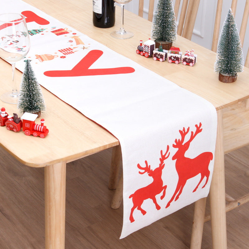 Christmas Table Flag Double Printing Snowman Table Mat, Outdoor and Indoor Christmas decorations Items, Christmas ornaments, Christmas tree decorations, salt dough ornaments, Christmas window decorations, cheap Christmas decorations, snowmen, and ornaments.
