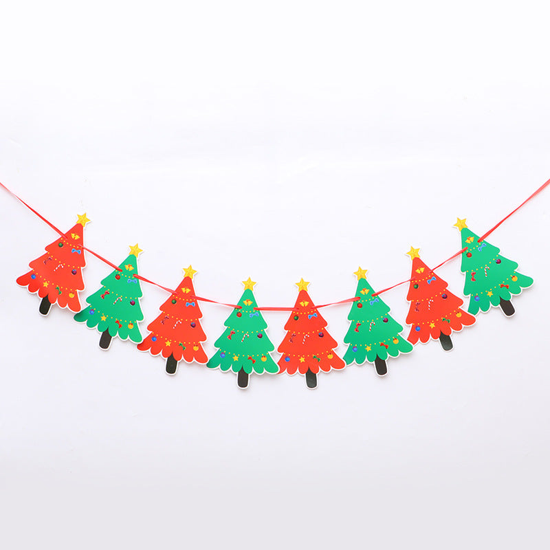 Christmas Decoration Paper Cardboard Color Hanging Flags Pull Strip Holiday Atmosphere Layout Supplies, Outdoor and Indoor Christmas decorations Items, Christmas ornaments, Christmas tree decorations, salt dough ornaments, Christmas window decorations, cheap Christmas decorations, snowmen, and ornaments. 