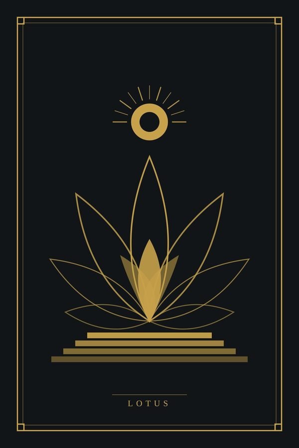 Lotus — An Egyptian lotus beneath a rayed sun