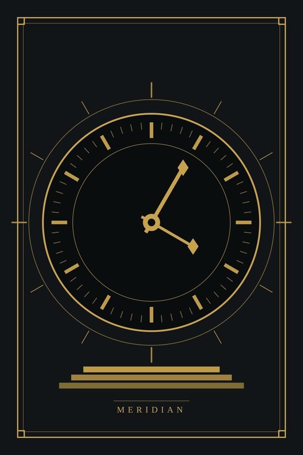 Meridian — A clock face with a rayed bezel