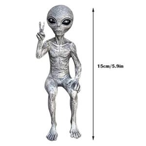 Painted Resin Alien Garden Statue Ornament