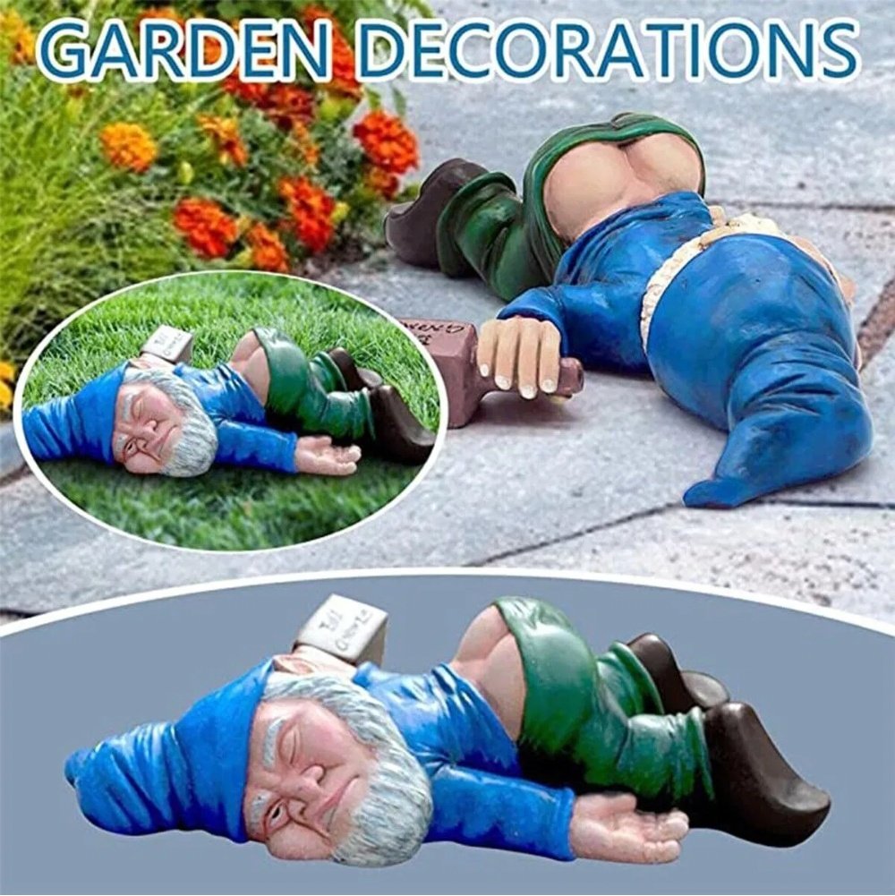 Drunk Garden Gnome Resin Figurine – Funny Yard & Patio Decor - Image 2