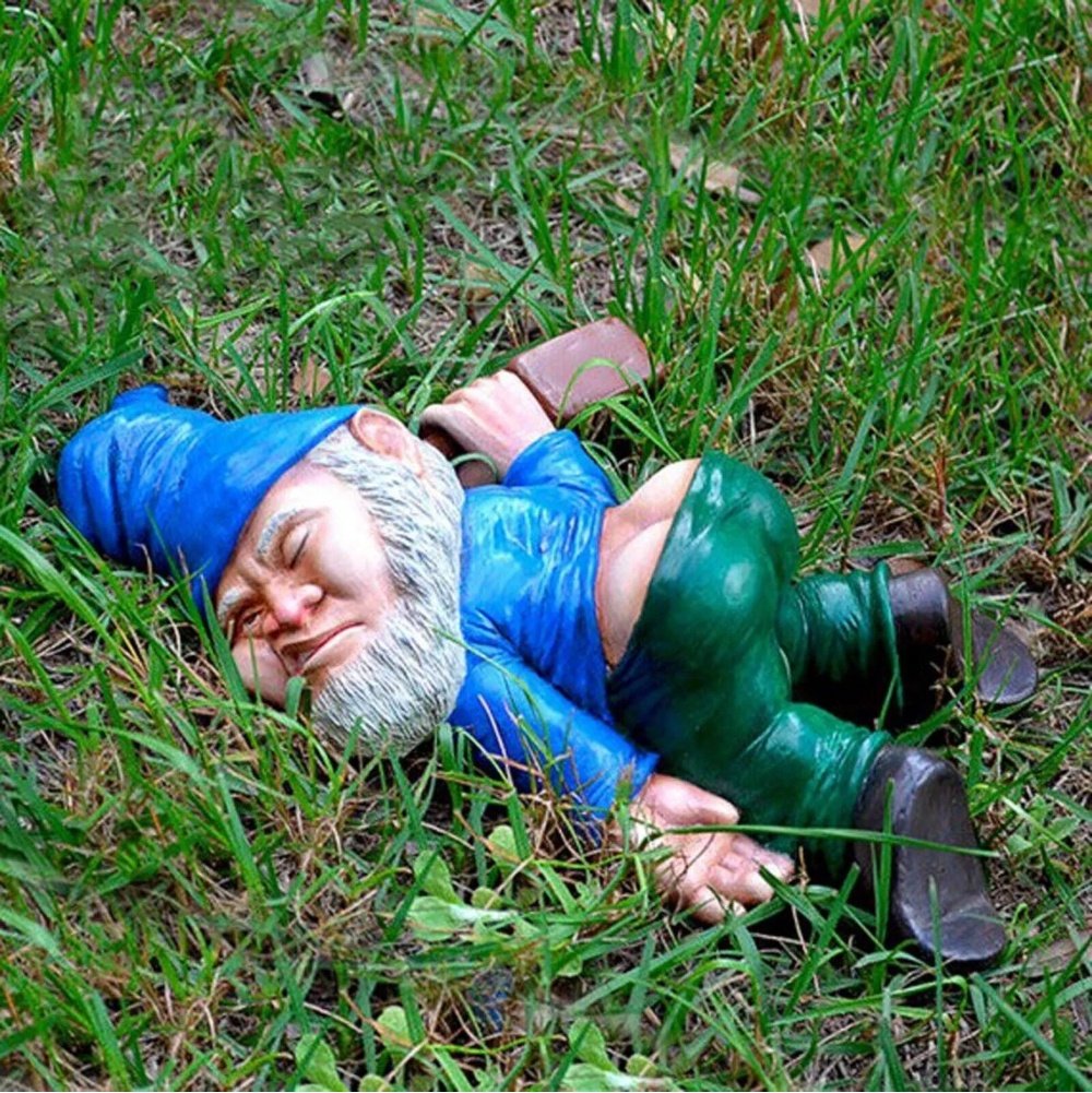 Drunk Garden Gnome Resin Figurine – Funny Yard & Patio Decor - Image 4