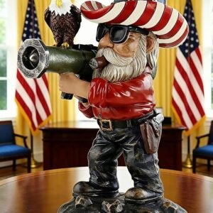 4.8-Inch Military Garden Gnome Figurine - Patriotic Soldier Tabletop Decor