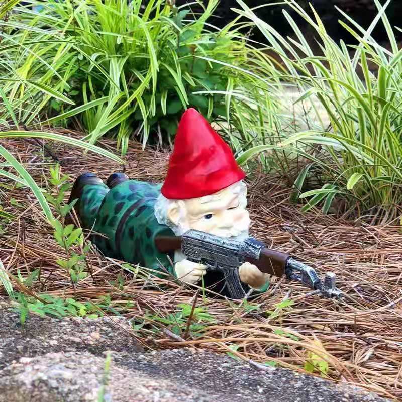 Hand-Painted Resin Cartoon Garden Gnome Statue - Image 2