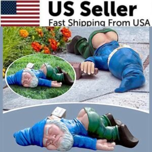 Drunk Garden Gnome Resin Figurine – Funny Yard & Patio Decor