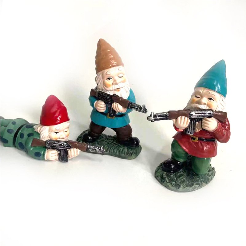 Hand-Painted Resin Cartoon Garden Gnome Statue