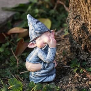 Pooping Naughty Gnome Miniature Resin Statue – Funny Garden Ornament
