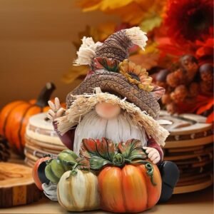 Fall Thanksgiving Pumpkin Gnome Decorations For Home, Autumn Tabletop Ornaments And Seasonal Holiday Decor
